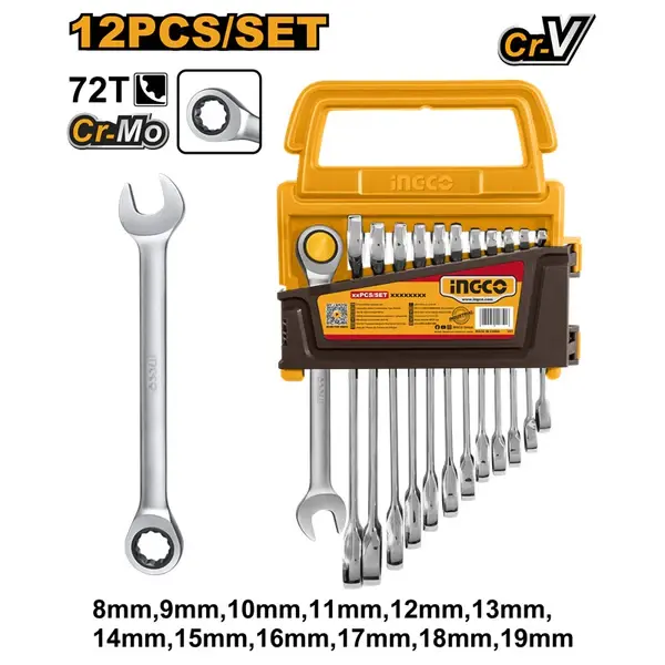  12 Pcs ratchet  spanner set