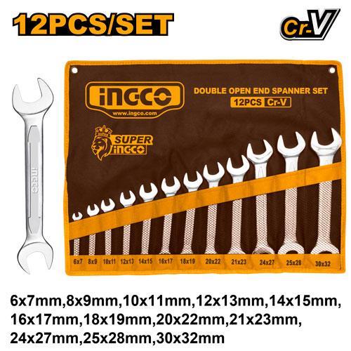 12Pcs Double open end spanner set